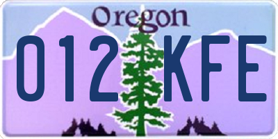 OR license plate 012KFE