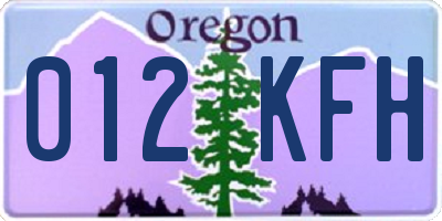 OR license plate 012KFH