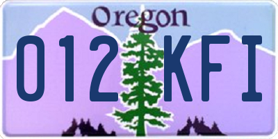 OR license plate 012KFI