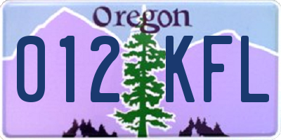 OR license plate 012KFL