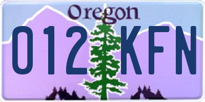OR license plate 012KFN
