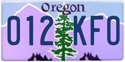 OR license plate 012KFO