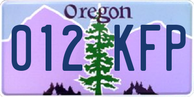 OR license plate 012KFP