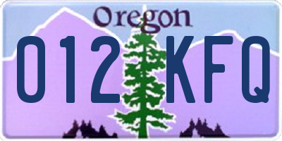 OR license plate 012KFQ