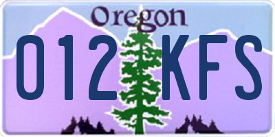 OR license plate 012KFS