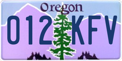 OR license plate 012KFV