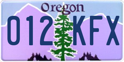 OR license plate 012KFX