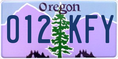 OR license plate 012KFY