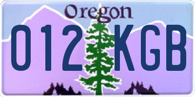 OR license plate 012KGB