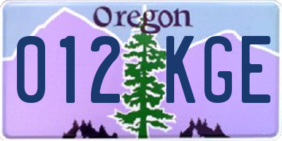 OR license plate 012KGE