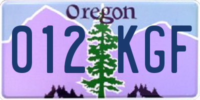 OR license plate 012KGF
