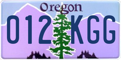 OR license plate 012KGG