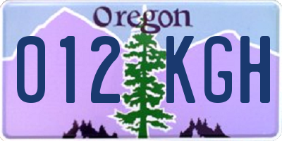 OR license plate 012KGH