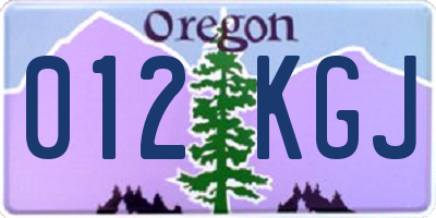 OR license plate 012KGJ