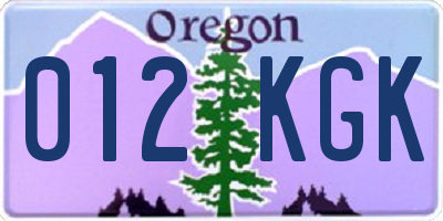 OR license plate 012KGK