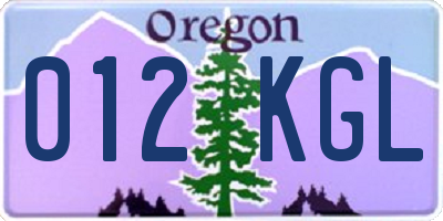 OR license plate 012KGL