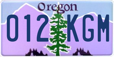OR license plate 012KGM