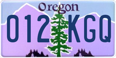 OR license plate 012KGQ