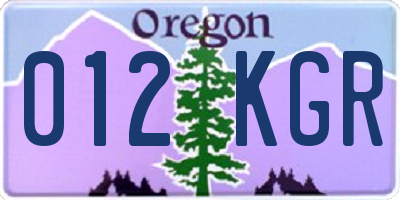 OR license plate 012KGR