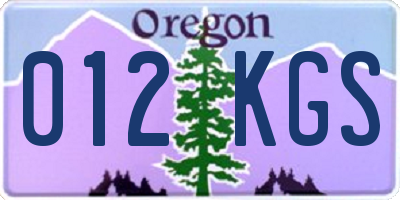 OR license plate 012KGS