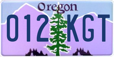 OR license plate 012KGT
