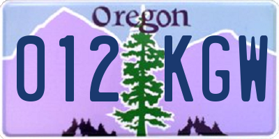 OR license plate 012KGW