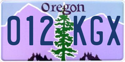 OR license plate 012KGX