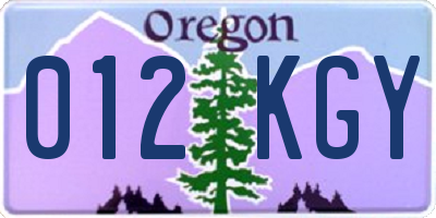 OR license plate 012KGY