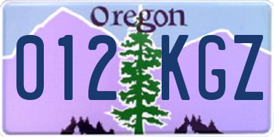 OR license plate 012KGZ