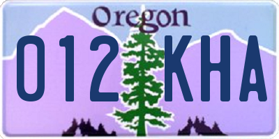 OR license plate 012KHA