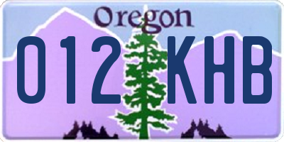 OR license plate 012KHB