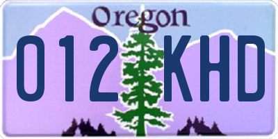 OR license plate 012KHD