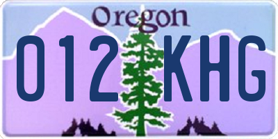 OR license plate 012KHG