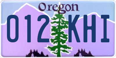 OR license plate 012KHI