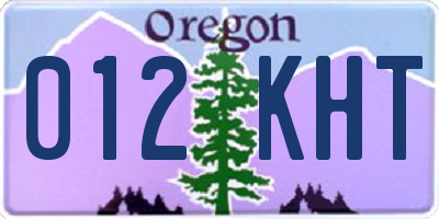 OR license plate 012KHT