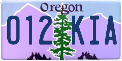 OR license plate 012KIA
