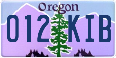 OR license plate 012KIB