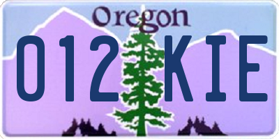 OR license plate 012KIE