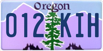 OR license plate 012KIH
