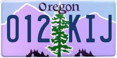 OR license plate 012KIJ