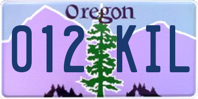 OR license plate 012KIL