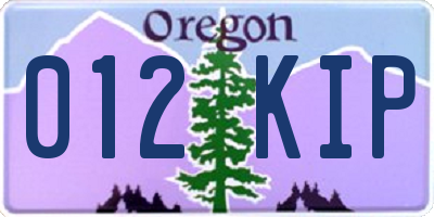 OR license plate 012KIP