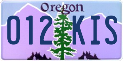 OR license plate 012KIS