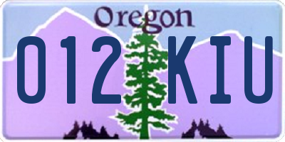 OR license plate 012KIU