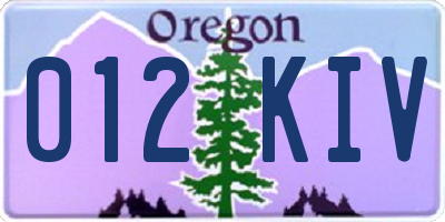 OR license plate 012KIV