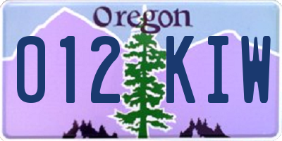 OR license plate 012KIW