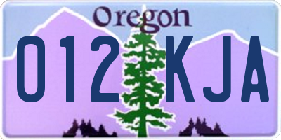 OR license plate 012KJA