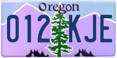OR license plate 012KJE