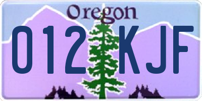 OR license plate 012KJF