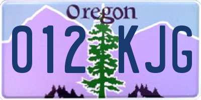 OR license plate 012KJG